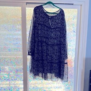 Ellos Blue Sheer Floral Dress